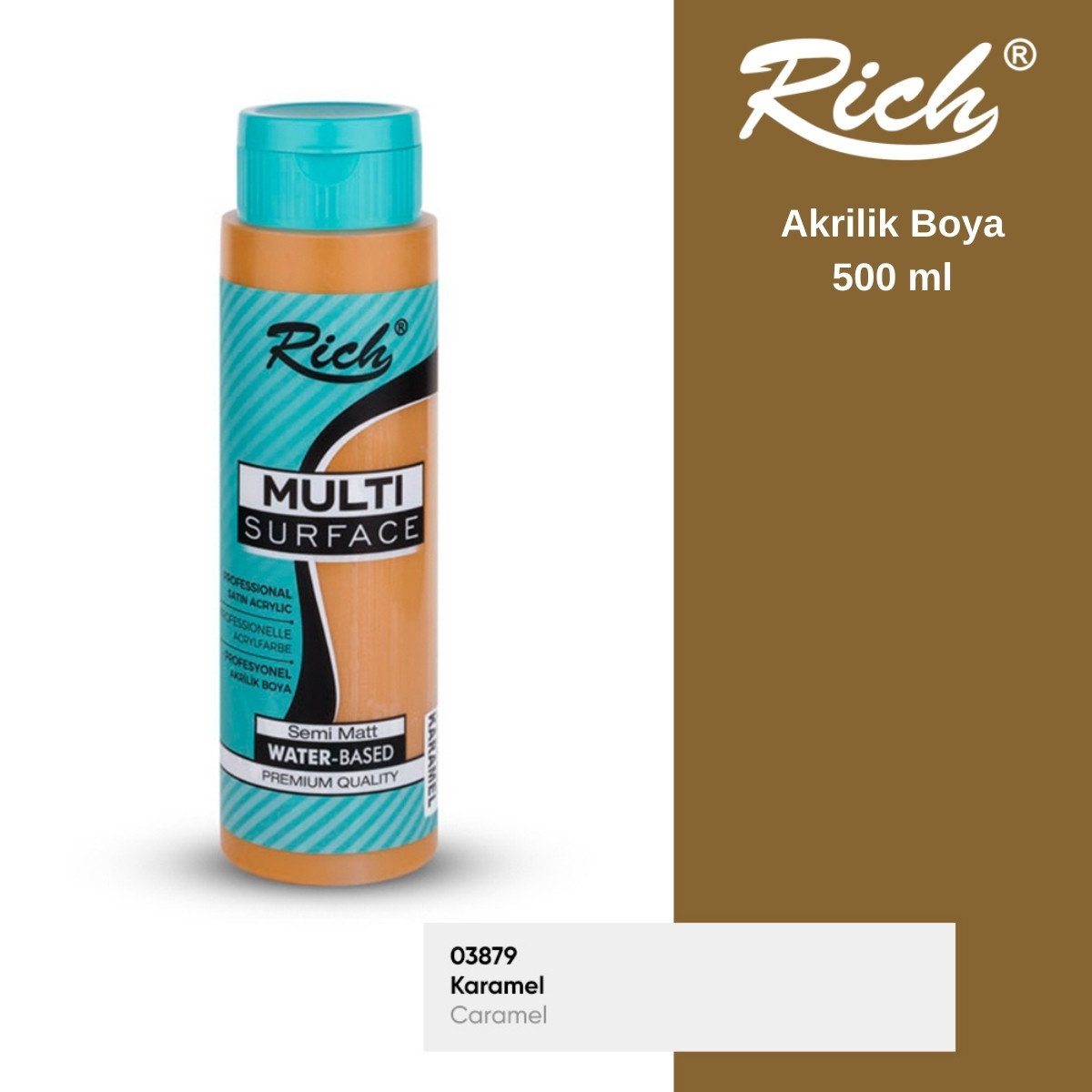 Rich Multi Surface Akrilik Boya 500ml 2228 Karamel