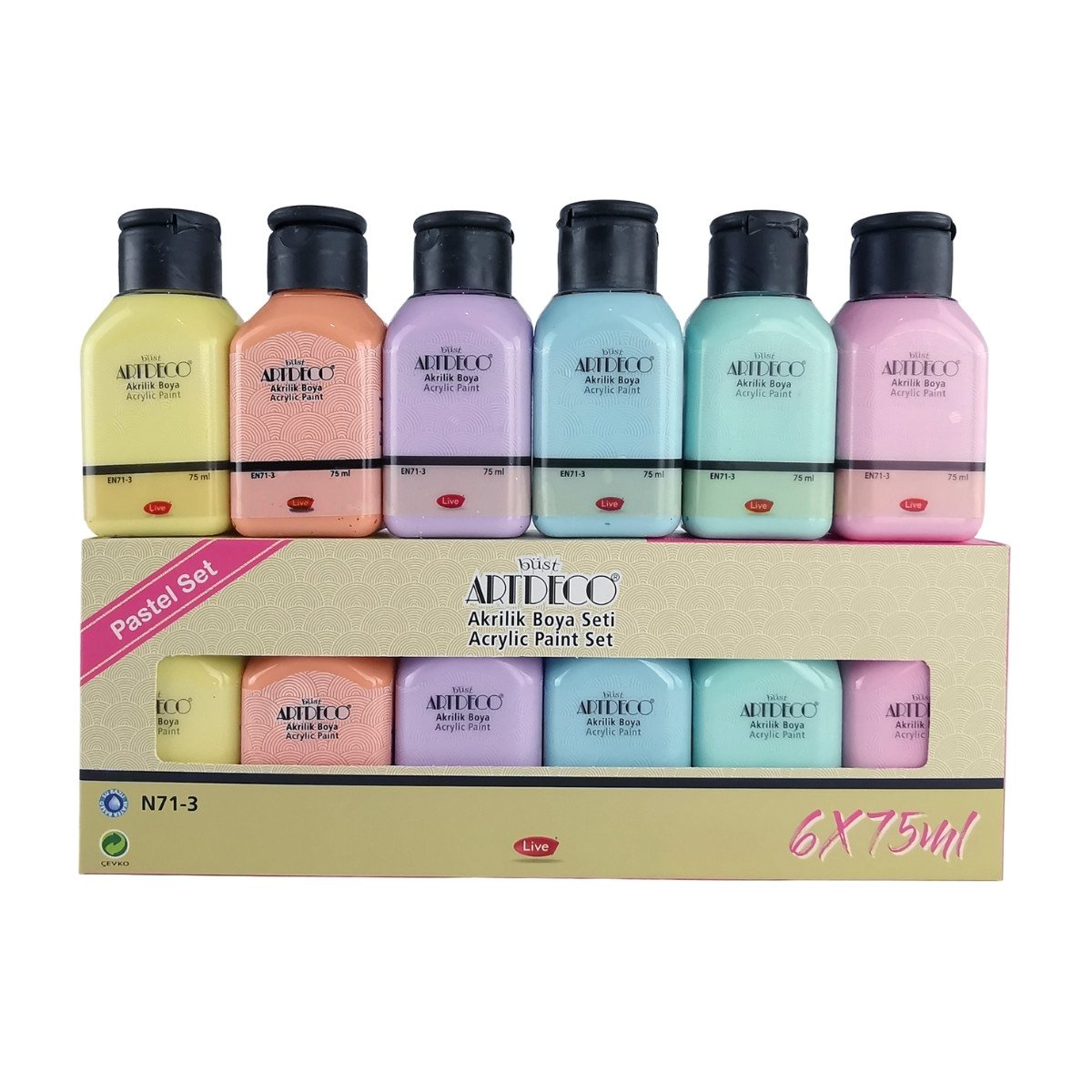 Artdeco Akrilik Boya 6x75ml Pastel Renkler