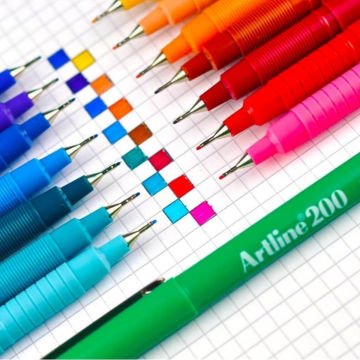 Artline 200 Fine Keçe Uçlu Yazı Kalemi 0.4mm Sarı Yeşil