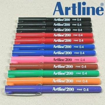 Artline 200 Fine Keçe Uçlu Yazı Kalemi 0.4mm Sarı Yeşil