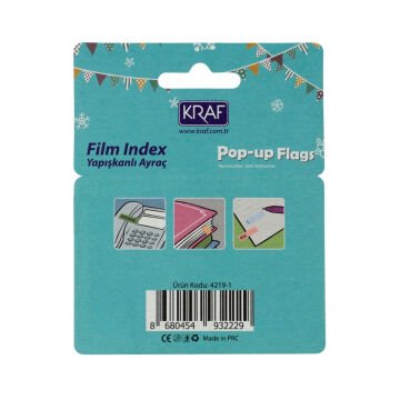 Kraf İndex Film (PP) 42x19mm 3lü 20yp Pop-up Pastel Puantiyeli 4219-1