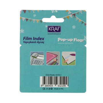 Kraf İndex Film (PP) 42x19mm 3lü 20yp Pop-up Pastel Puantiyeli 4219-2