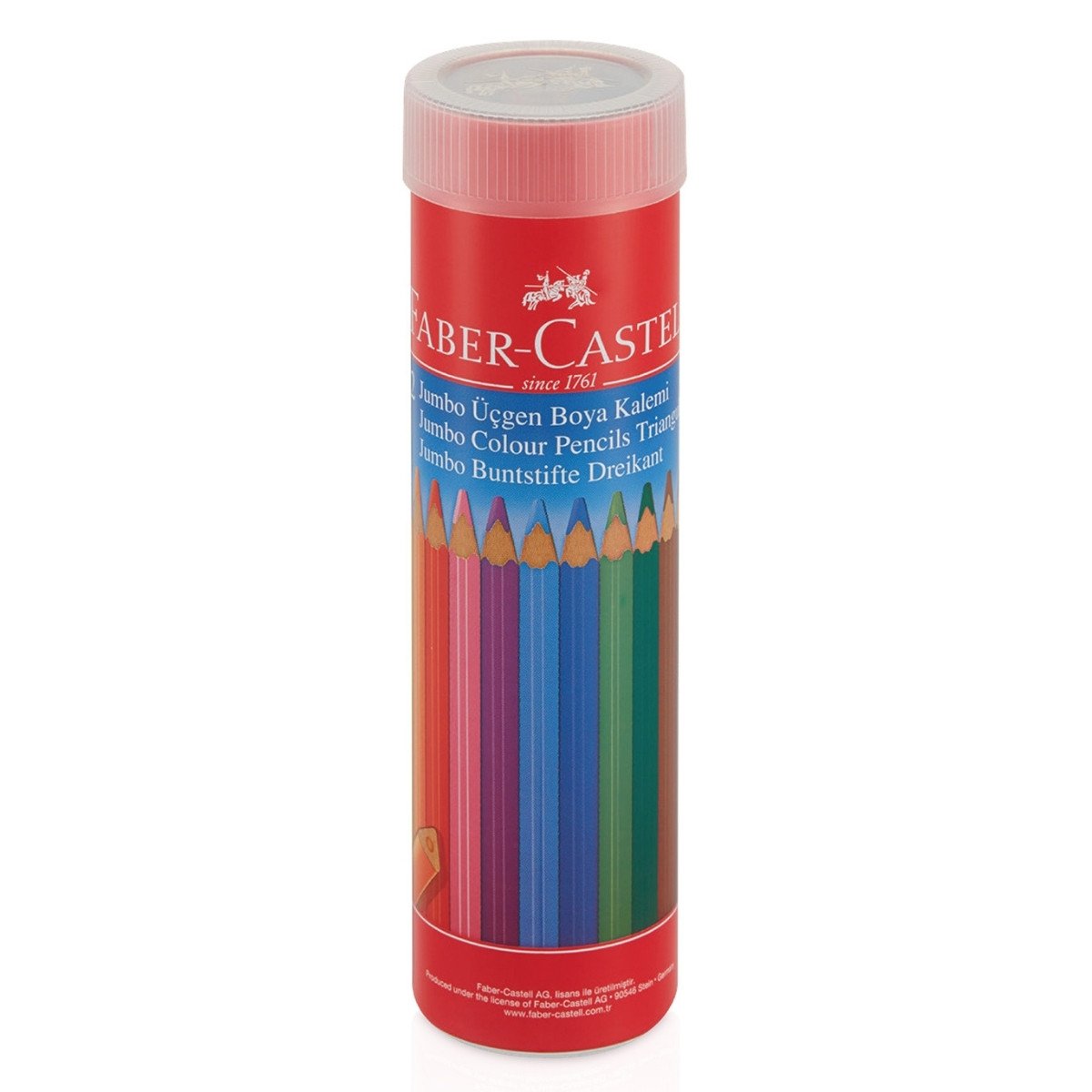 Faber-Castell Jumbo Üçgen Kuru Boya Kalemi Metal Tüp 12 Renk