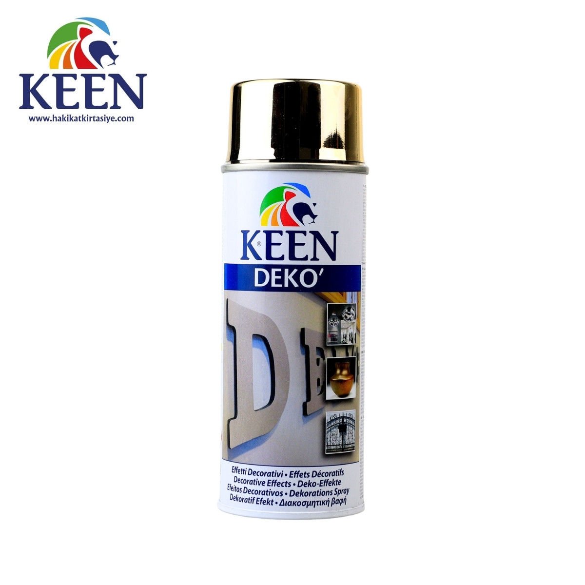 Keen Akrilik Sprey Boya 400ml Deko Chrome Gold