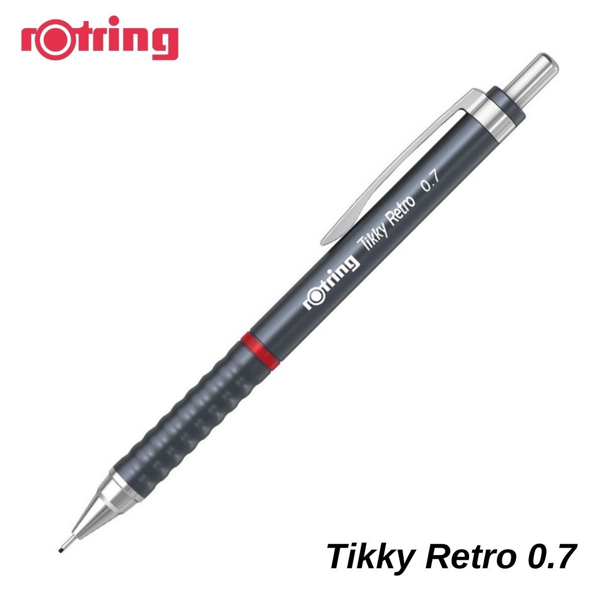 Rotring Tikky Versatil Uçlu Kalem 0.7mm Retro Metalik Gri