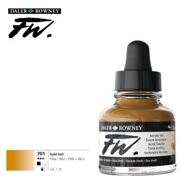 Daler Rowney Likit Akrilik (Pistole) Mürekkebi FW Ink 29.5ml 701 Gold (Imit)