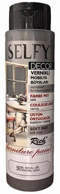 Rich Selfy Decor Vernikli Mobilya Boya 500cc 5870 Royal Gri