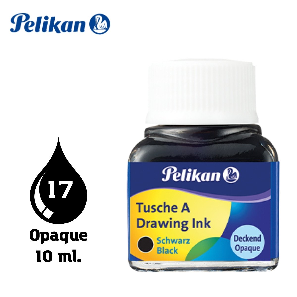 Pelikan 523 Drawing İnk Çini Çizim Mürekkebi 10ml Opaque No 17 Siyah