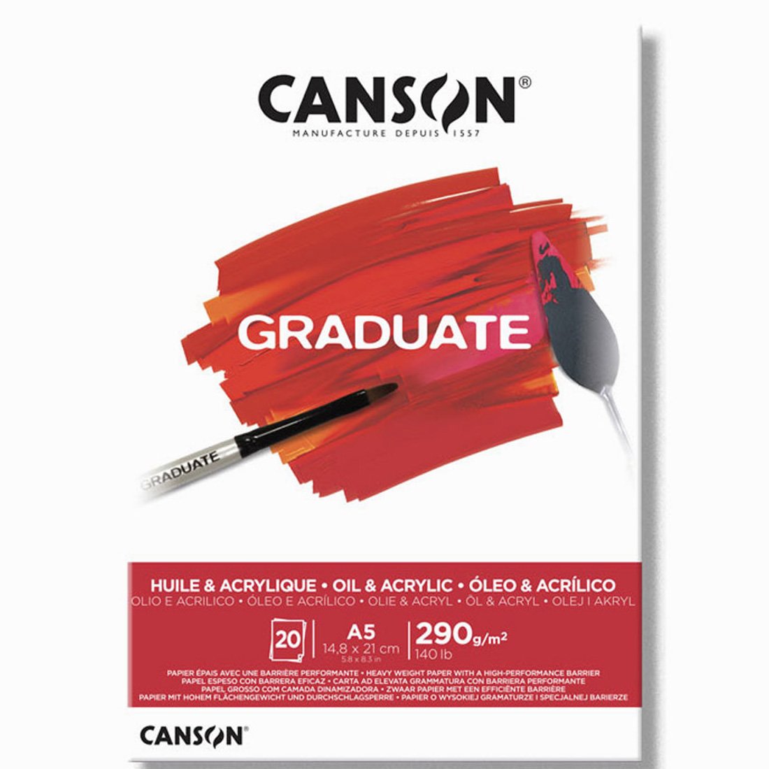 Canson Graduate Akrilik ve Yağlı Boya Defteri A5 290gr 20 Yaprak