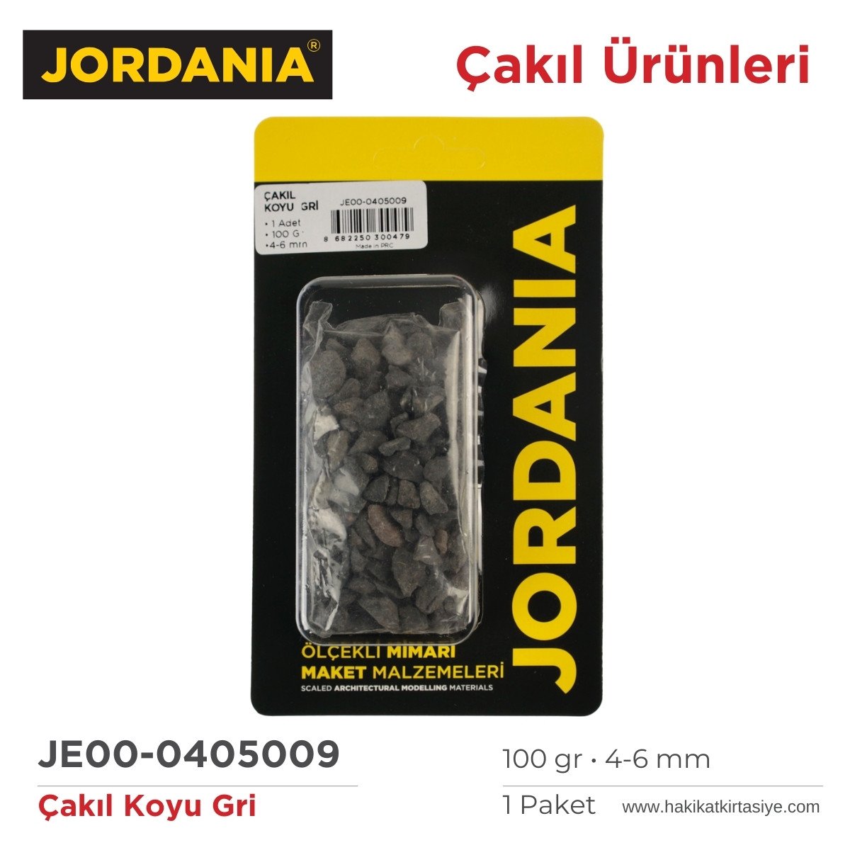 Jordania Maket Çakıl Koyu Gri 4-6mm 100gr