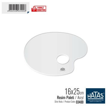 Hatas Resim Paleti Oval 16x25cm Godesiz