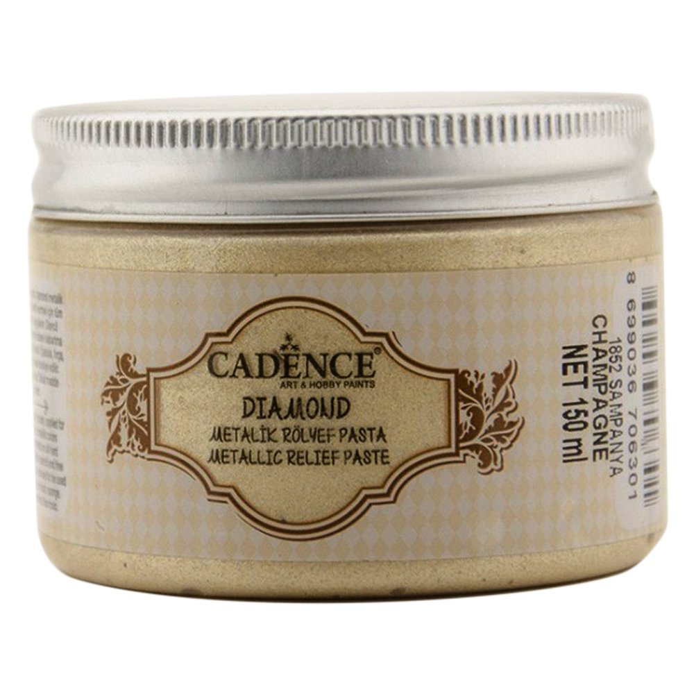 Cadence Diamond Metalik Rölyef Pasta 150ml 1852 Şampanya