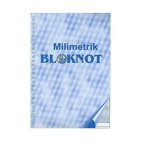 Milimetrik Bloknot Defter 70yp A3 Mavi