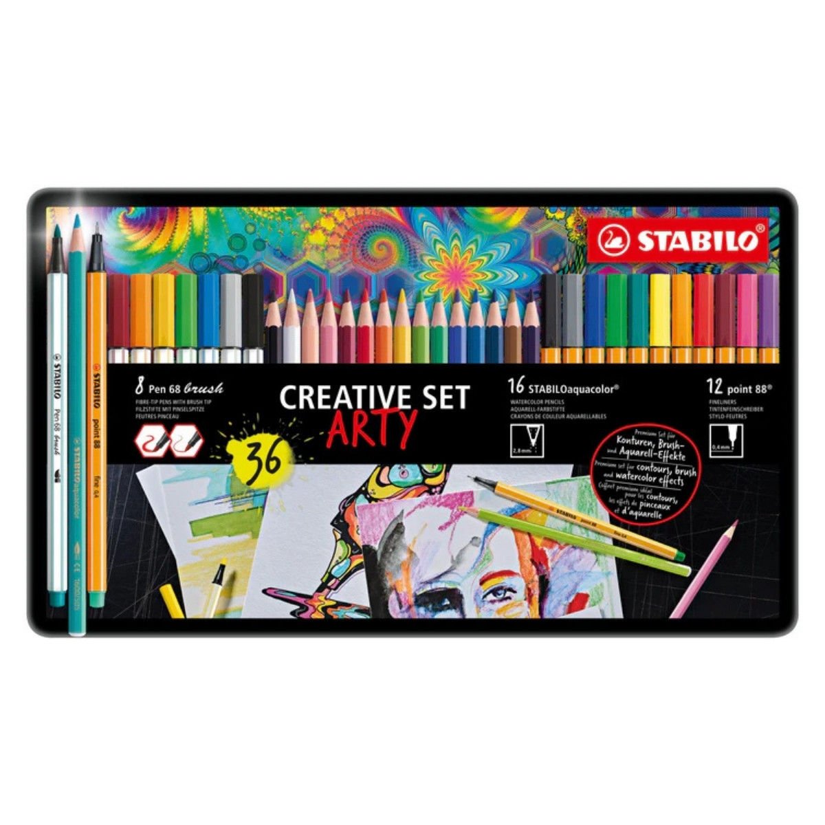 Stabilo Kreatif ARTY Set 36lı Metal Kutu