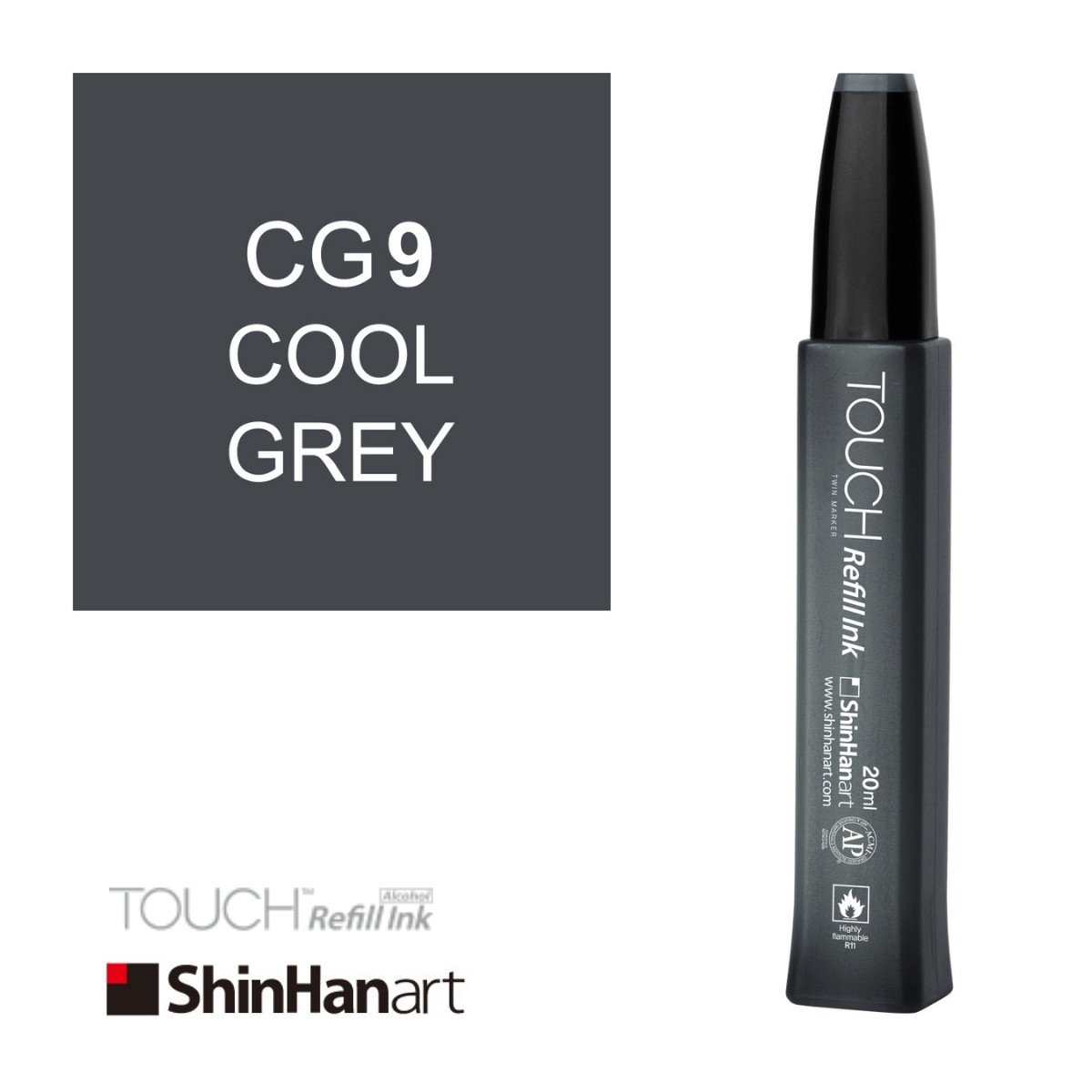 Shinhanart Touch Ink Alkol Bazlı Mürekkep 20ml CG9 Cool Grey