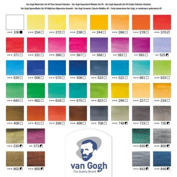 Van Gogh Watercolour Taş Sulu Boya 48li Metal Kutu