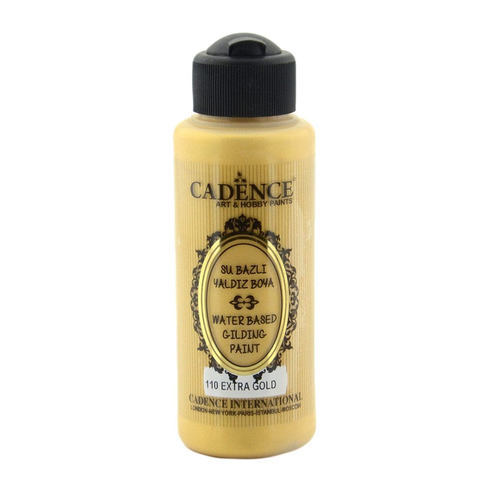 Cadence Su Bazlı Yaldız Metalik Boya 120ml 110 Extra Altın